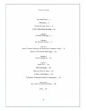 Table of contents for a book or document on a white background