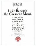 Book cover of 'A Lake Beneath the Crescent Moon' with text and logos on a white background