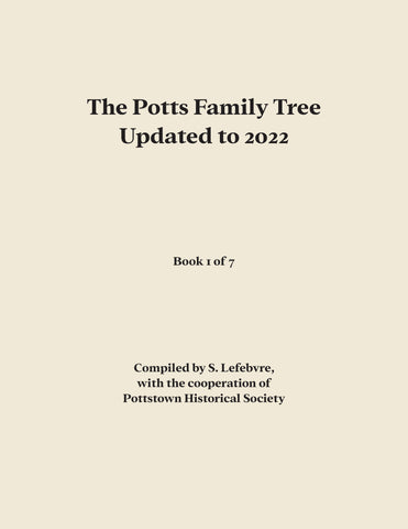 The Potts Family Tree Updated to 2022