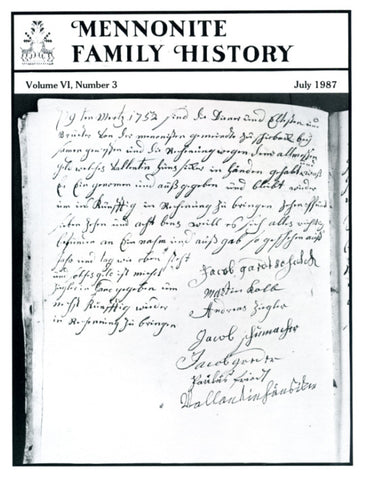 Mennonite Family History July 1987 - Masthof Press