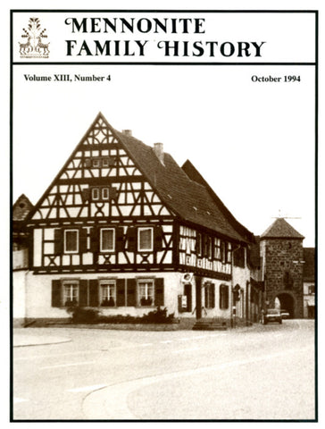 Mennonite Family History October 1994 - Masthof Press
